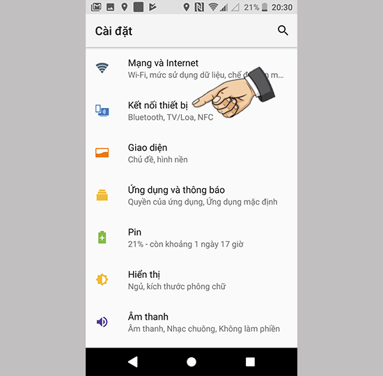 Vào kết nối